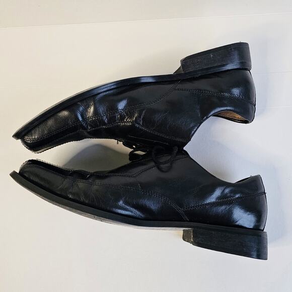 Black Leather Square Toe Oxford Giorgio Brutini Size 11.5 Dress Shoe Tassels - Picture 13 of 13